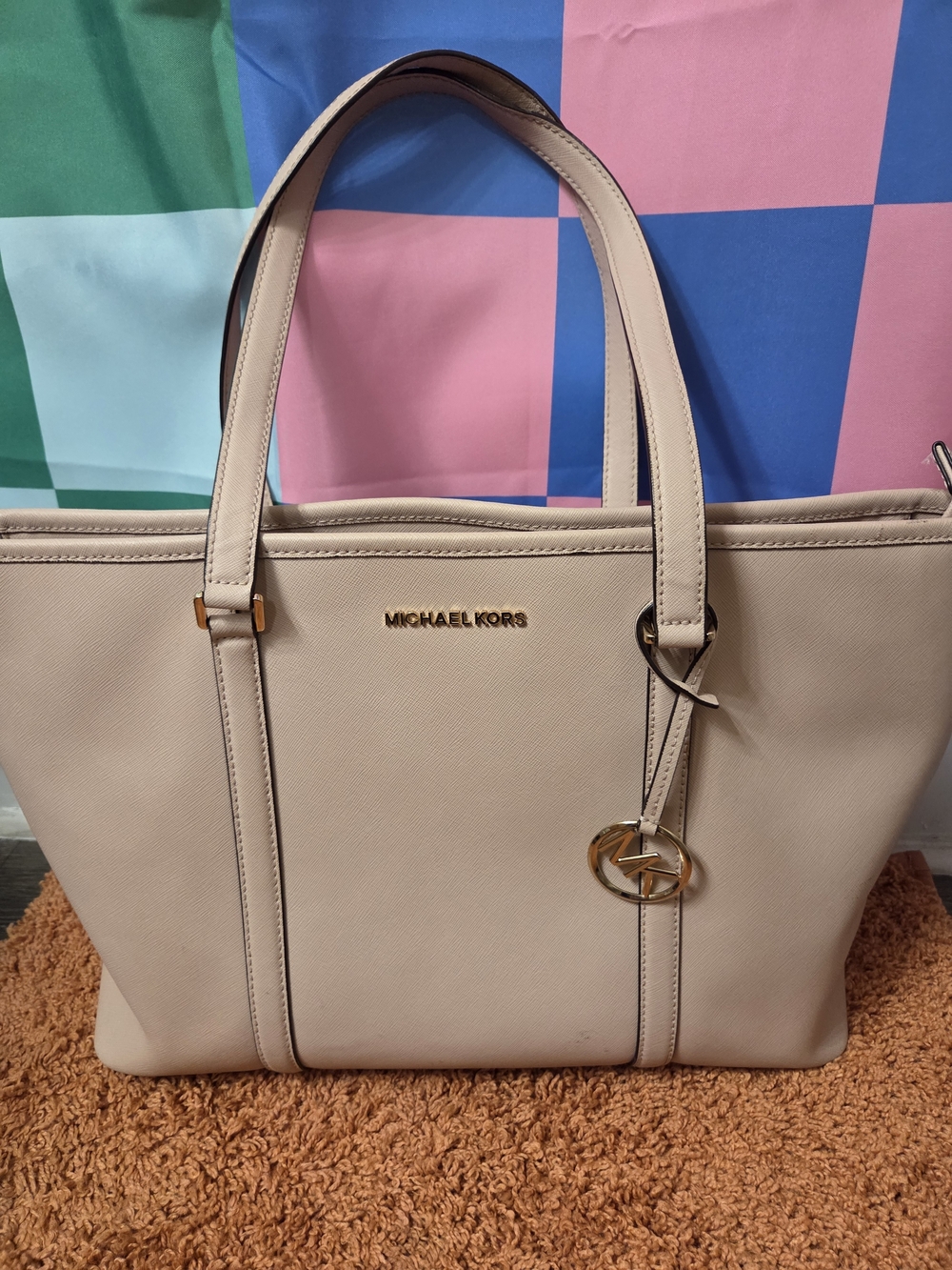 Michael Kors Light Pink Leather Tote Bag